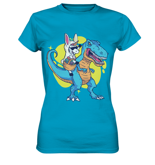 Ostern Einhorn mit Dinosaurier - Ladies Premium Shirt - Online Kaufhaus München