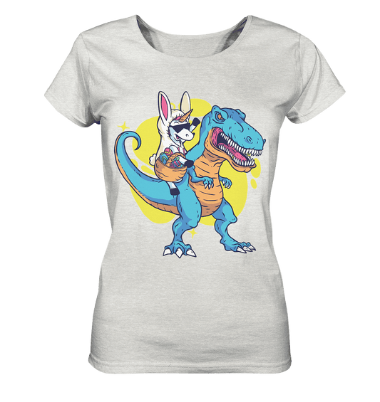 Ostern Einhorn mit Dinosaurier - Ladies Organic Shirt (meliert) - Online Kaufhaus München