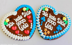 1 Lebkuchenherz, Lebkuchenherzen Spruch Ich hab Dich sooo lieb ,blau/weiss - Online Kaufhaus München