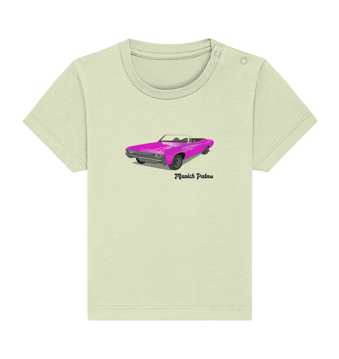 Pink Retro Classic Car Oldtimer , Auto ,Cabrio by Munich Palms - Baby Organic Shirt - Online Kaufhaus München