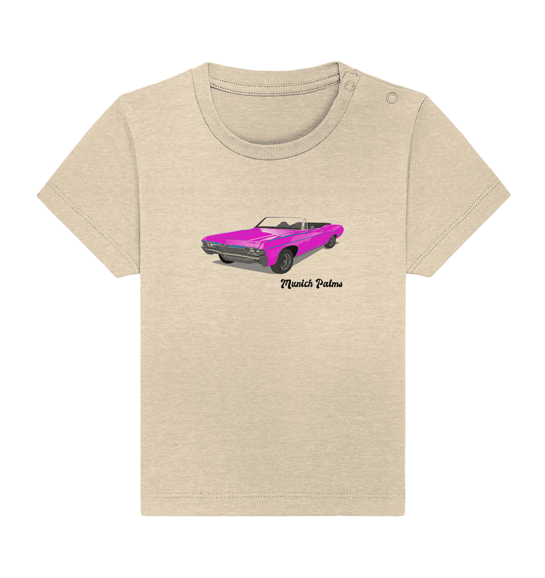 Pink Retro Classic Car Oldtimer , Auto ,Cabrio by Munich Palms - Baby Organic Shirt - Online Kaufhaus München