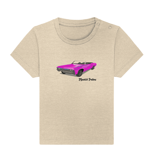 Pink Retro Classic Car Oldtimer , Auto ,Cabrio by Munich Palms - Baby Organic Shirt - Online Kaufhaus München