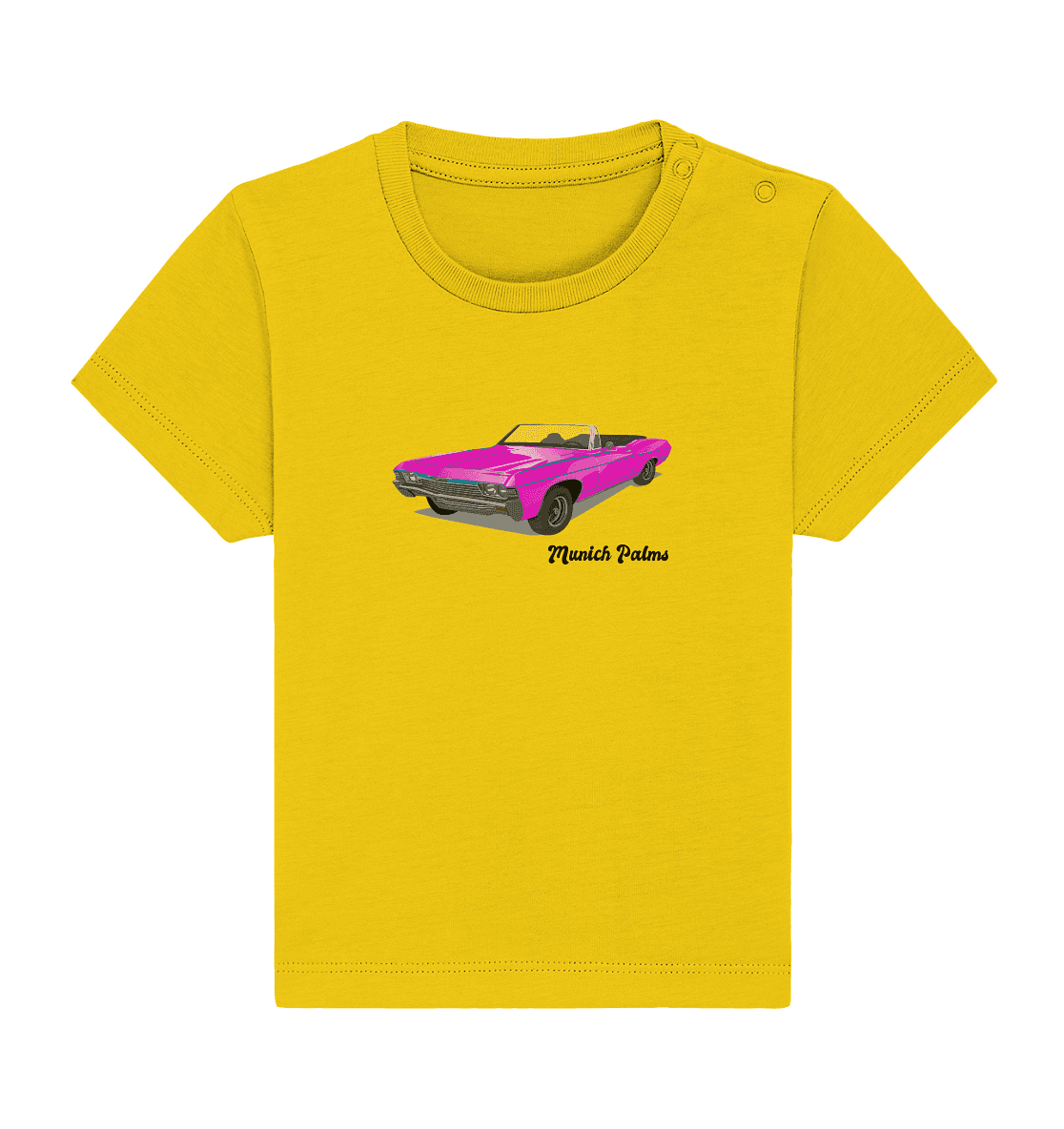 Pink Retro Classic Car Oldtimer , Auto ,Cabrio by Munich Palms - Baby Organic Shirt - Online Kaufhaus München