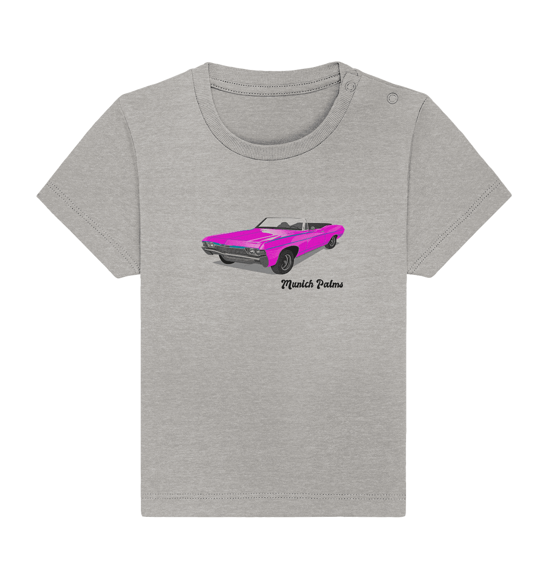 Pink Retro Classic Car Oldtimer , Auto ,Cabrio by Munich Palms - Baby Organic Shirt - Online Kaufhaus München