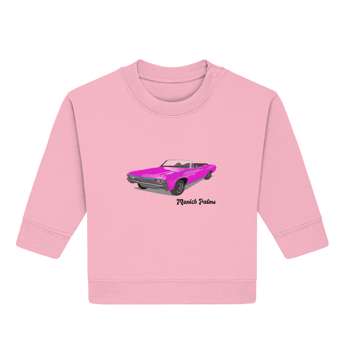 Pink Retro Classic Car Oldtimer , Auto ,Cabrio by Munich Palms - Baby Organic Sweatshirt - Online Kaufhaus München
