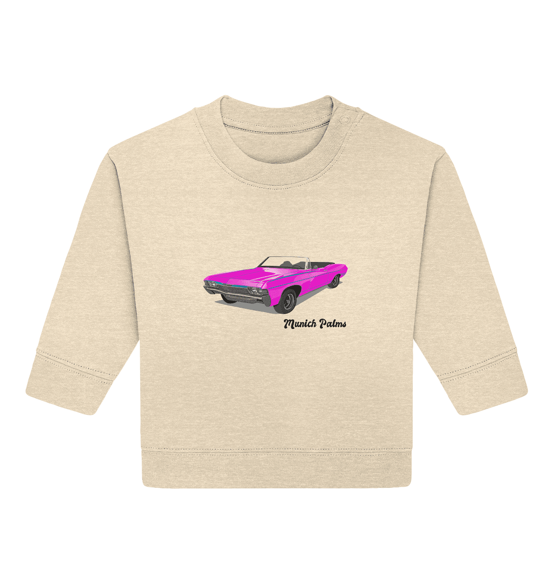 Pink Retro Classic Car Oldtimer , Auto ,Cabrio by Munich Palms - Baby Organic Sweatshirt - Online Kaufhaus München