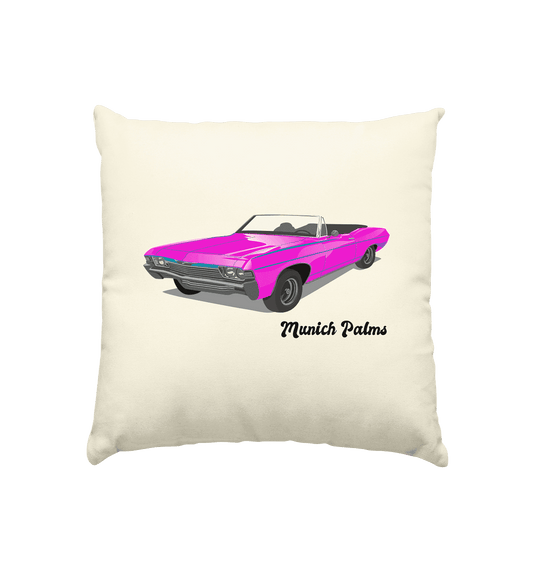 Pink Retro Classic Car Oldtimer , Auto ,Cabrio by Munich Palms - Kissen natur 40x40cm - Online Kaufhaus München