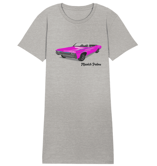 Pink Retro Classic Car Oldtimer , Auto ,Cabrio by Munich Palms - Ladies Organic Shirt Dress - Online Kaufhaus München