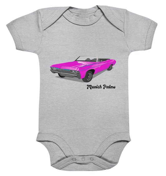 Pink Retro Classic Car Oldtimer , Auto ,Cabrio by Munich Palms - Organic Baby Bodysuite - Online Kaufhaus München