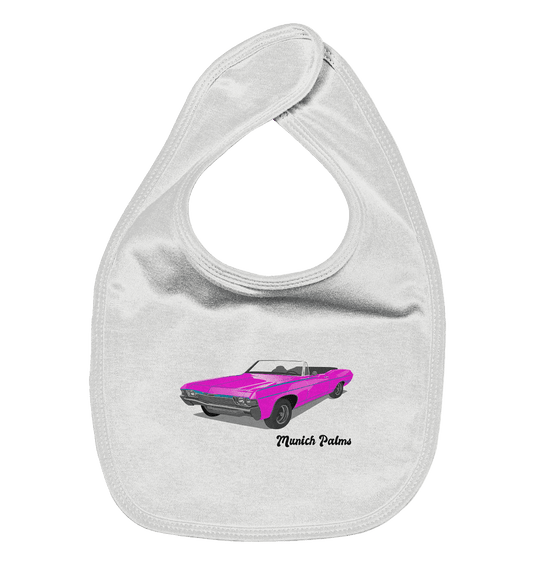 Pink Retro Classic Car Oldtimer , Auto ,Cabrio by Munich Palms - Organic Baby-Lätzchen - Online Kaufhaus München