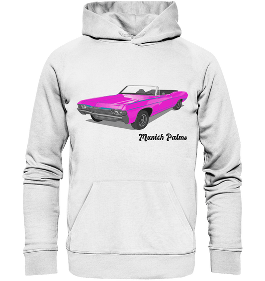 Pink Retro Classic Car Oldtimer , Auto ,Cabrio by Munich Palms - Organic Basic Hoodie - Online Kaufhaus München