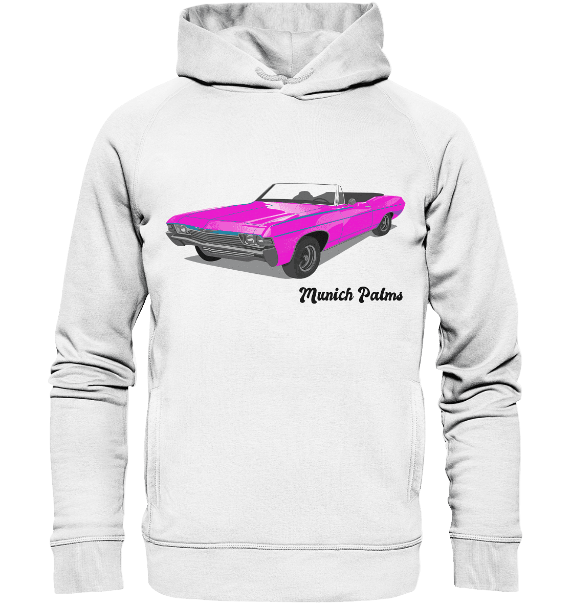 Pink Retro Classic Car Oldtimer , Auto ,Cabrio by Munich Palms - Organic Fashion Hoodie - Online Kaufhaus München