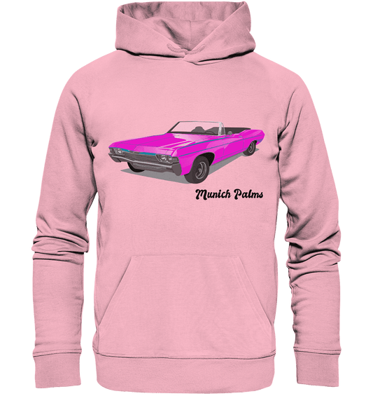 Pink Retro Classic Car Oldtimer , Auto ,Cabrio by Munich Palms - Organic Hoodie - Online Kaufhaus München