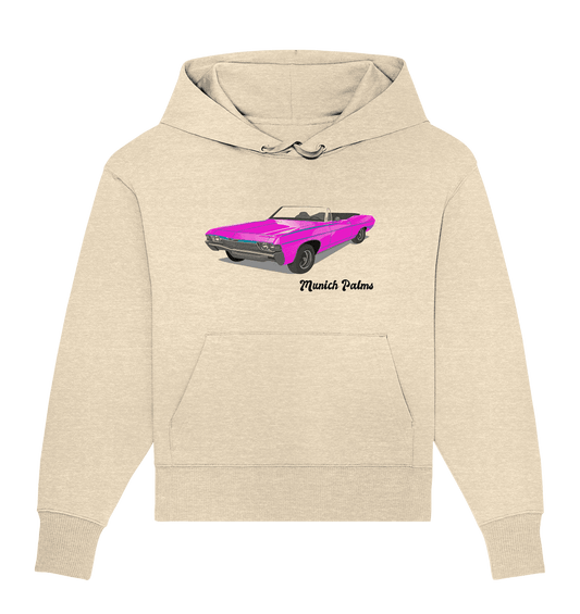 Pink Retro Classic Car Oldtimer , Auto ,Cabrio by Munich Palms - Organic Oversize Hoodie - Online Kaufhaus München