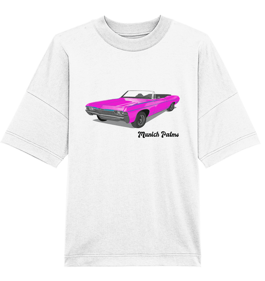 Pink Retro Classic Car Oldtimer , Auto ,Cabrio by Munich Palms - Organic Oversize Shirt - Online Kaufhaus München