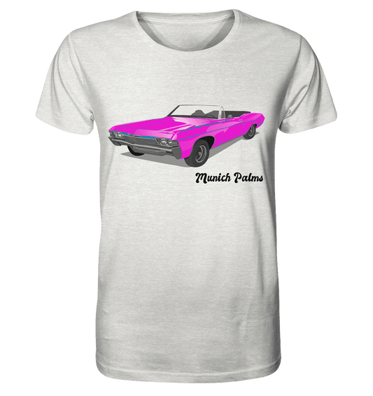 Pink Retro Classic Car Oldtimer , Auto ,Cabrio by Munich Palms - Organic Shirt (meliert) - Online Kaufhaus München
