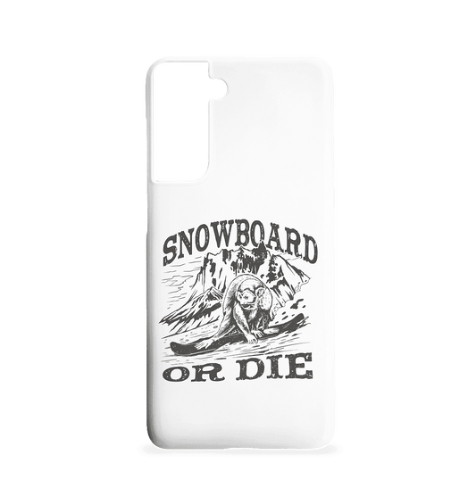 Snowboard or Die , Affe auf einem Snowboard - Samsung S21 Handyhülle - Online Kaufhaus München