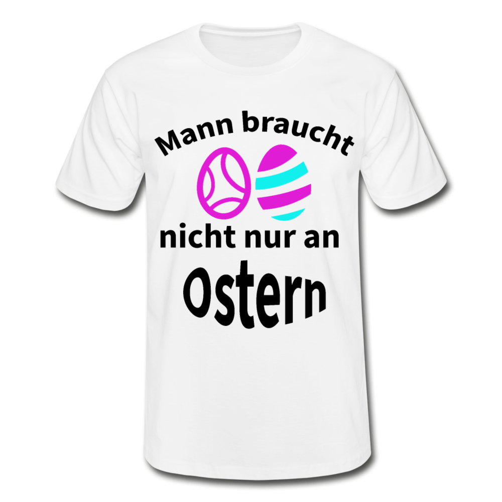 Männer - Herren T-Shirt von Fruit of the Loom Ostern personalisierbar - Weiß