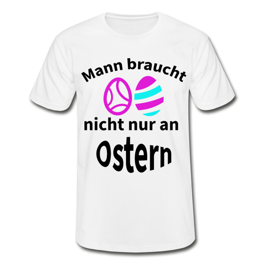 Männer - Herren T-Shirt von Fruit of the Loom Ostern personalisierbar - Weiß
