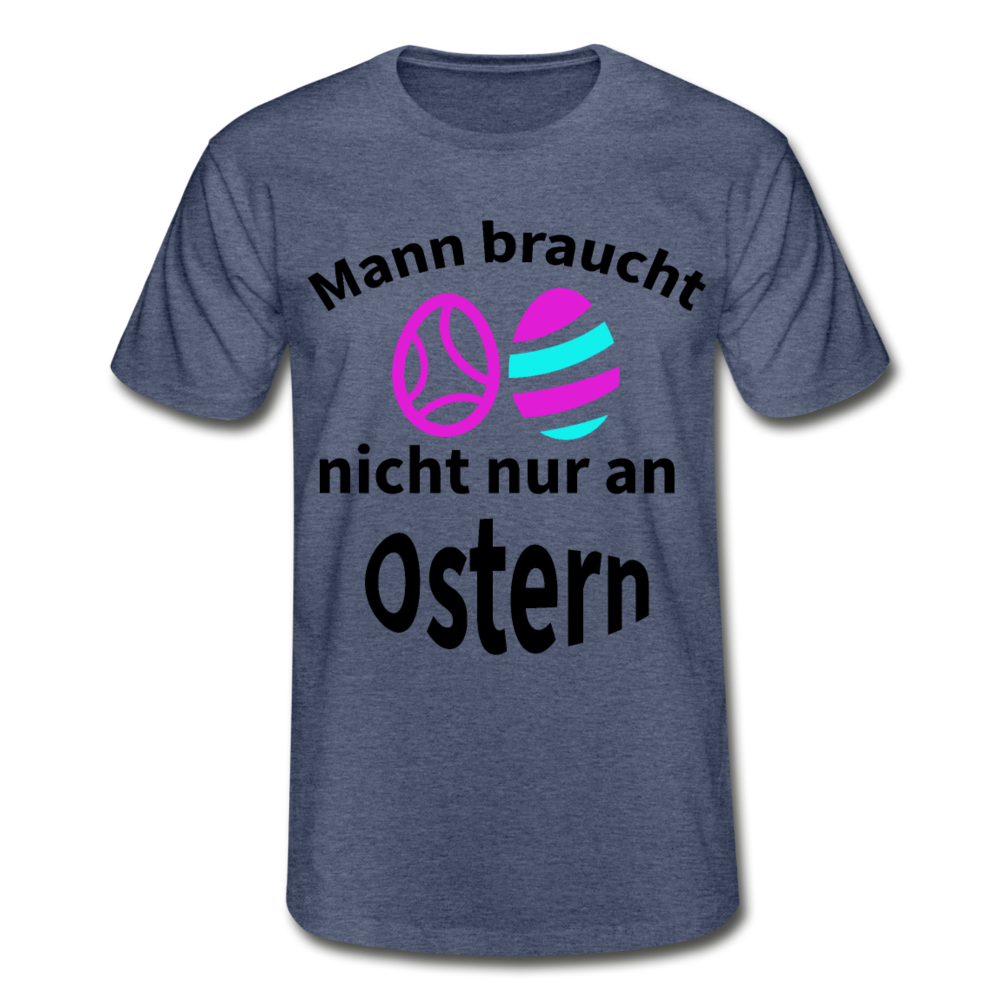 Männer - Herren T-Shirt von Fruit of the Loom Ostern personalisierbar - Navy meliert