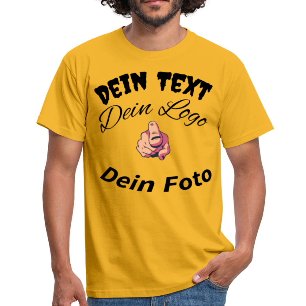 Herren -Männer T-Shirt selbst nach Wunsch gestalten - Gelb