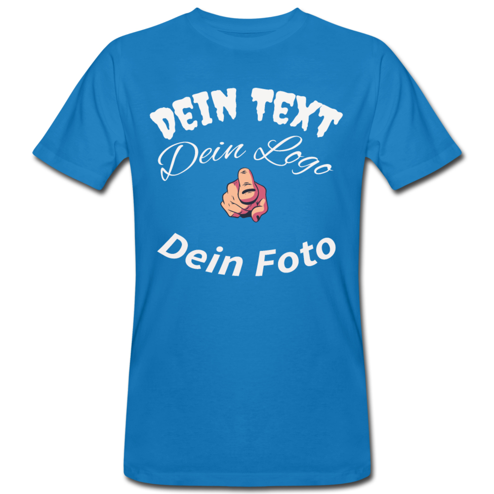 Herren - Männer Bio-T-Shirt selbst nach Wunsch gestalten - Pfauenblau