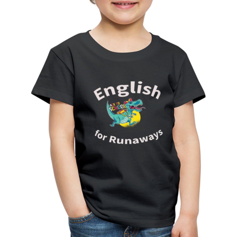 Kinder Premium Spass  T-Shirt English for Runaways - Schwarz