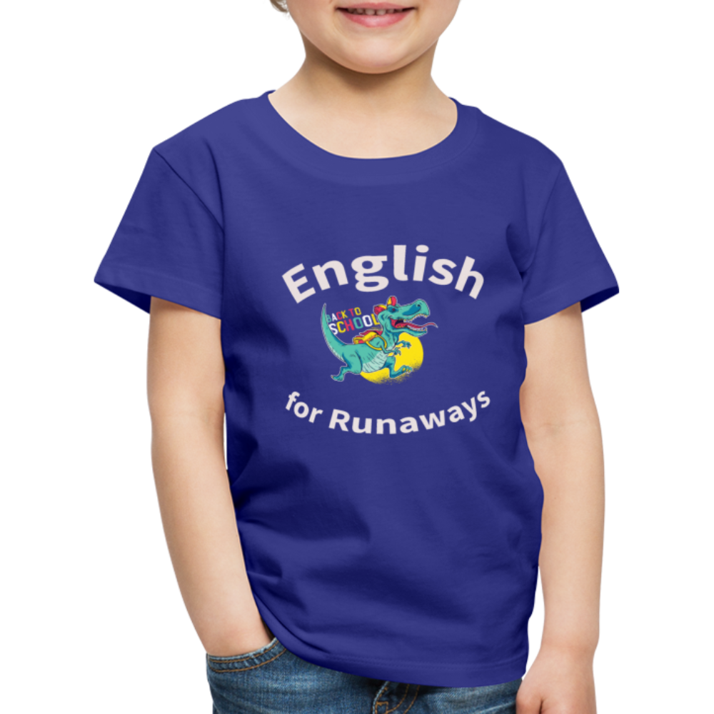 Kinder Premium Spass  T-Shirt English for Runaways - Königsblau