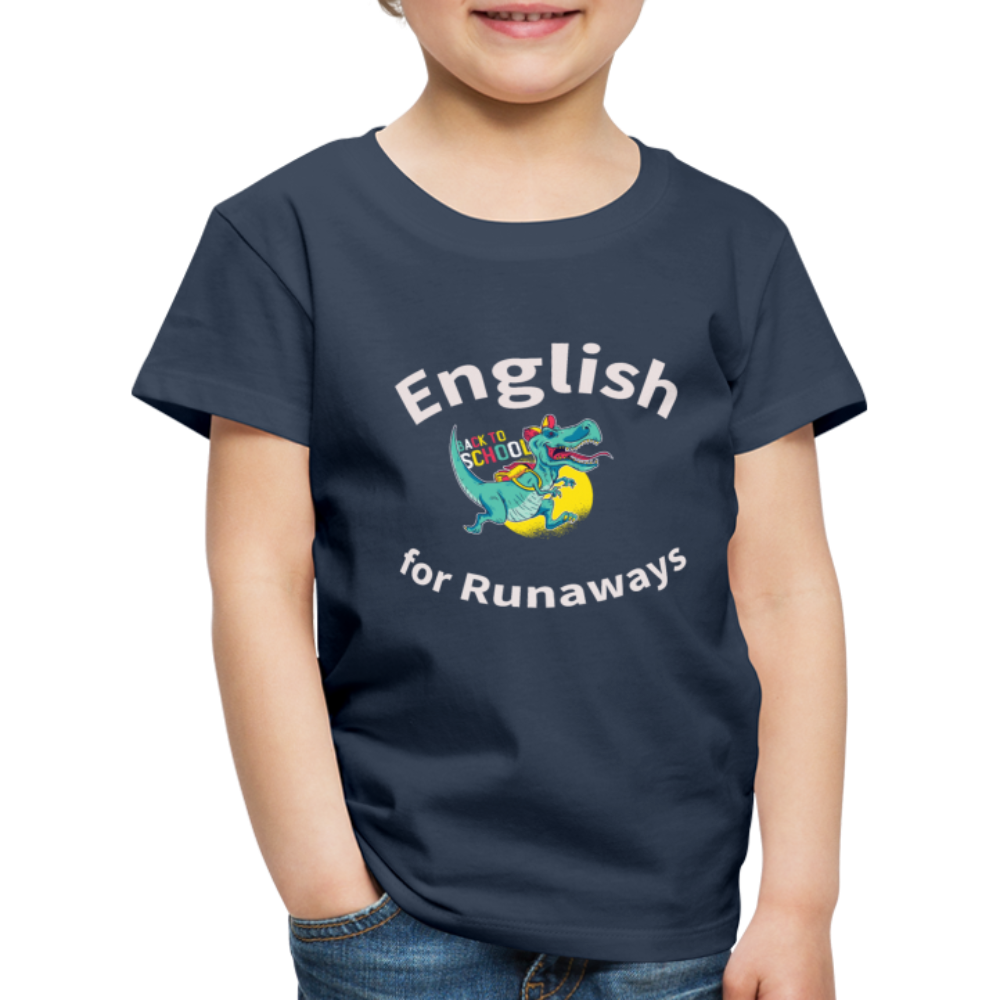 Kinder Premium Spass  T-Shirt English for Runaways - Navy