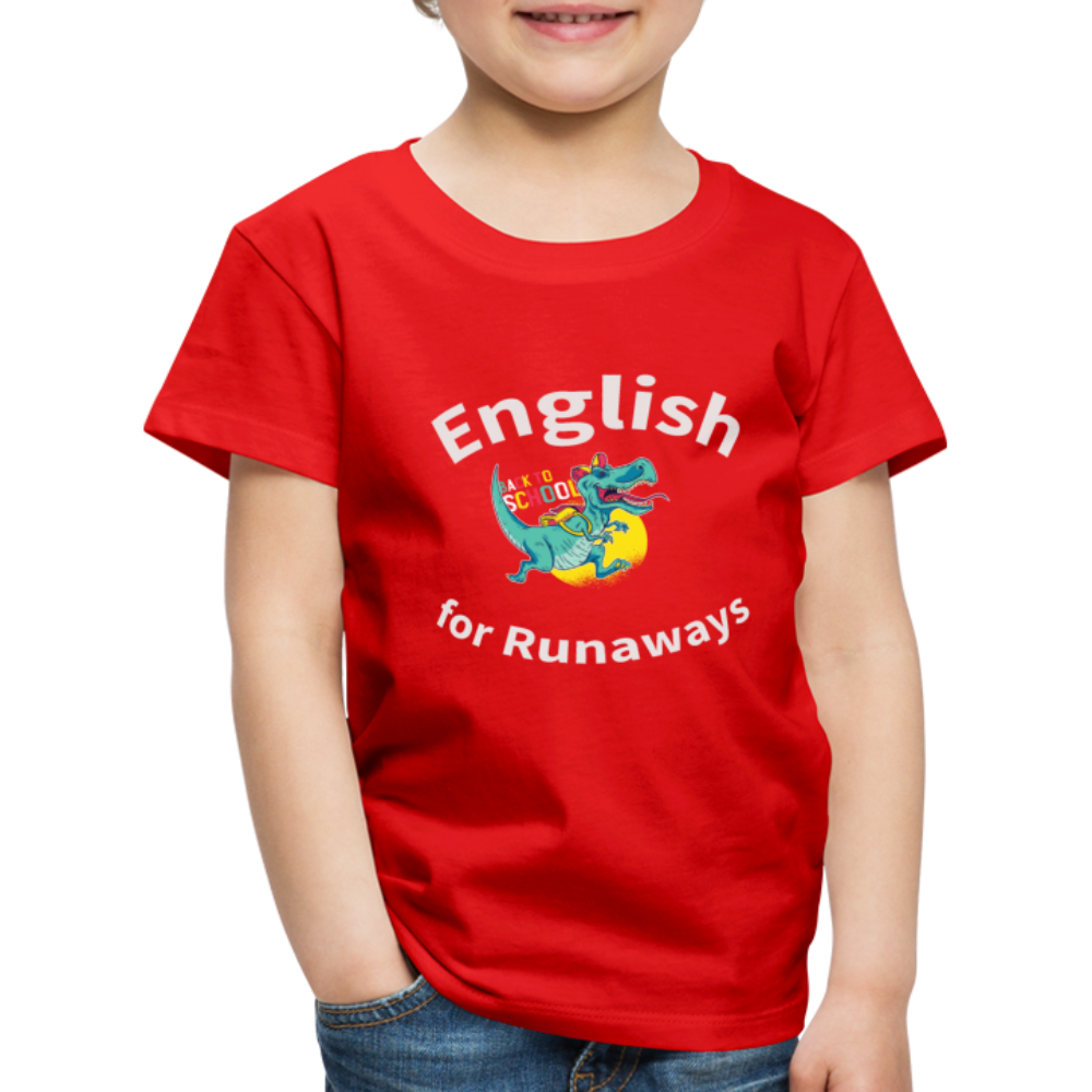 Kinder Premium Spass  T-Shirt English for Runaways - Rot