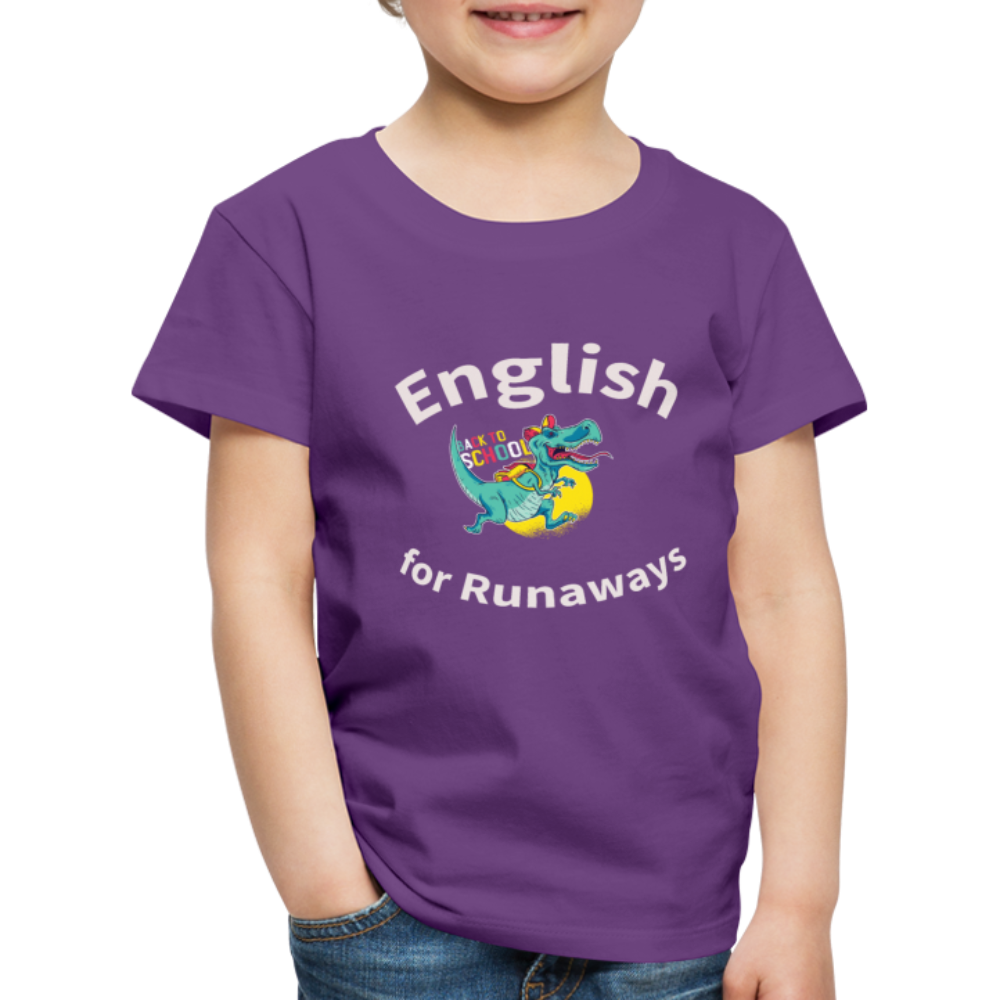 Kinder Premium Spass  T-Shirt English for Runaways - Lila