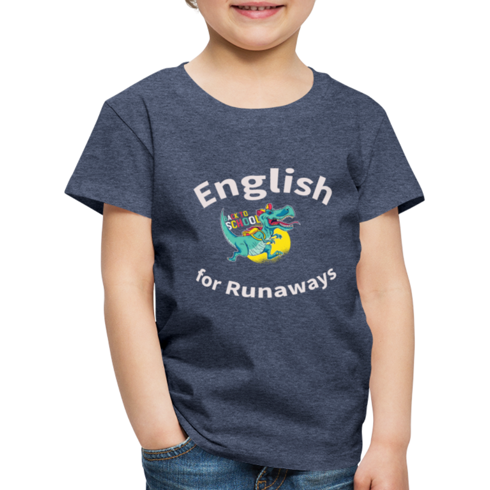 Kinder Premium Spass  T-Shirt English for Runaways - Blau meliert