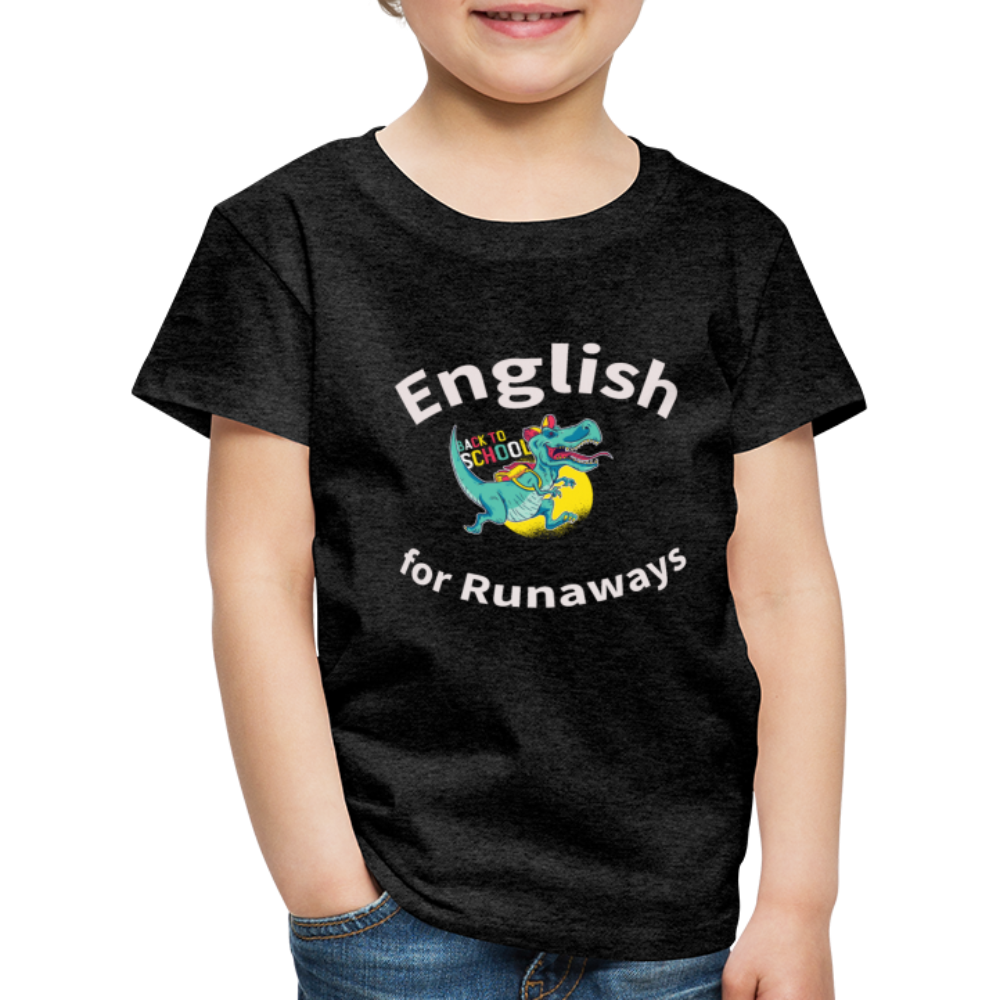 Kinder Premium Spass  T-Shirt English for Runaways - Anthrazit