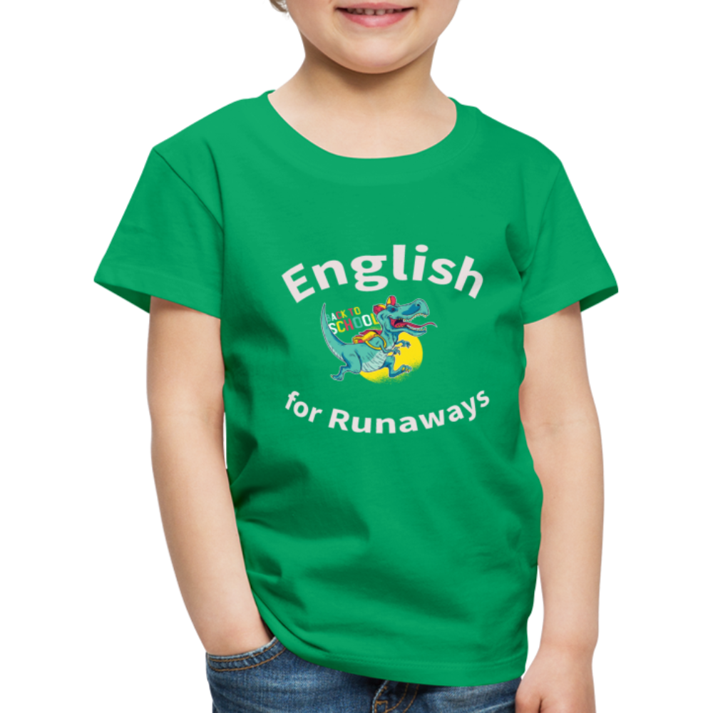 Kinder Premium Spass  T-Shirt English for Runaways - Kelly Green