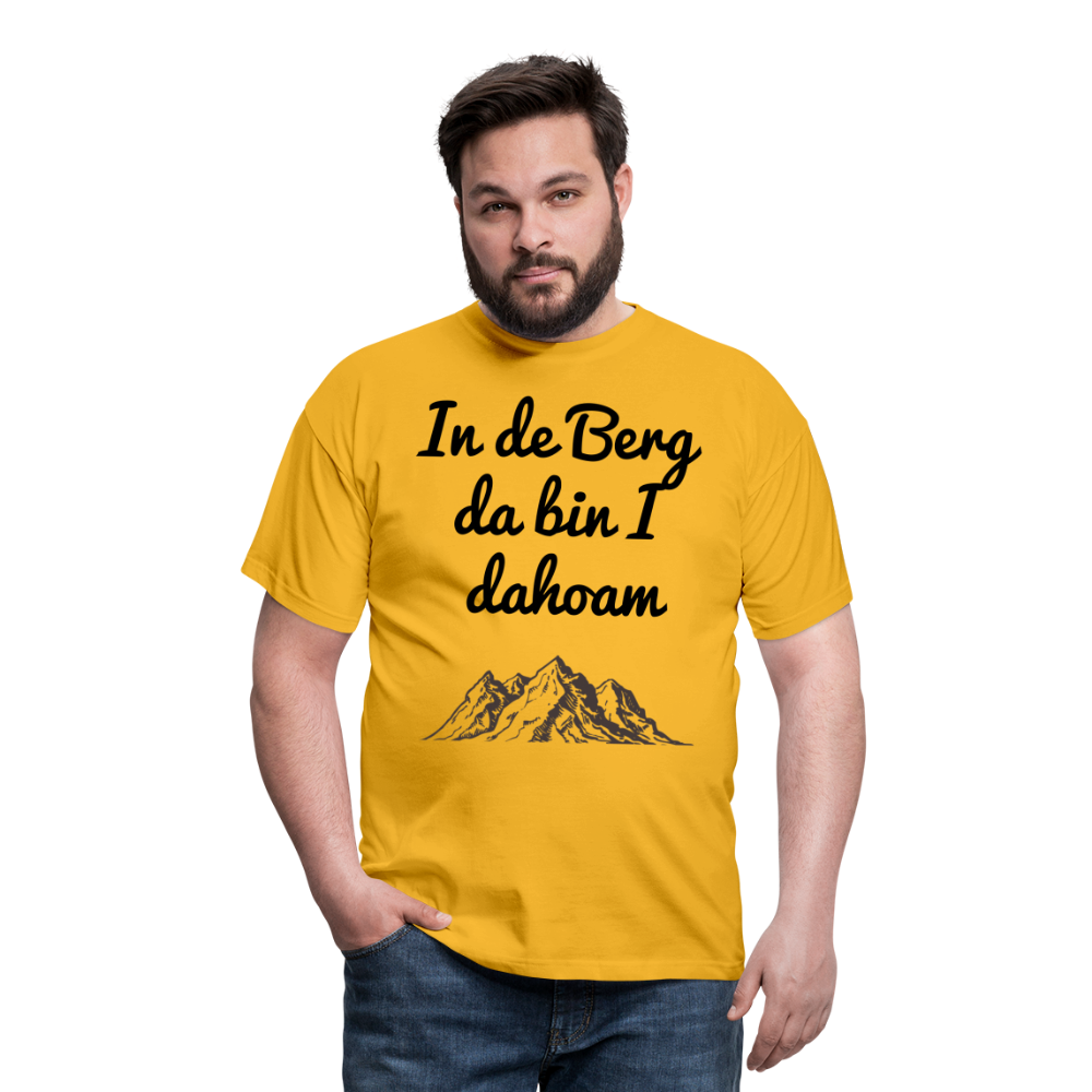 Herren - Männer T-Shirt In de Berg bin I dahoam - Gelb