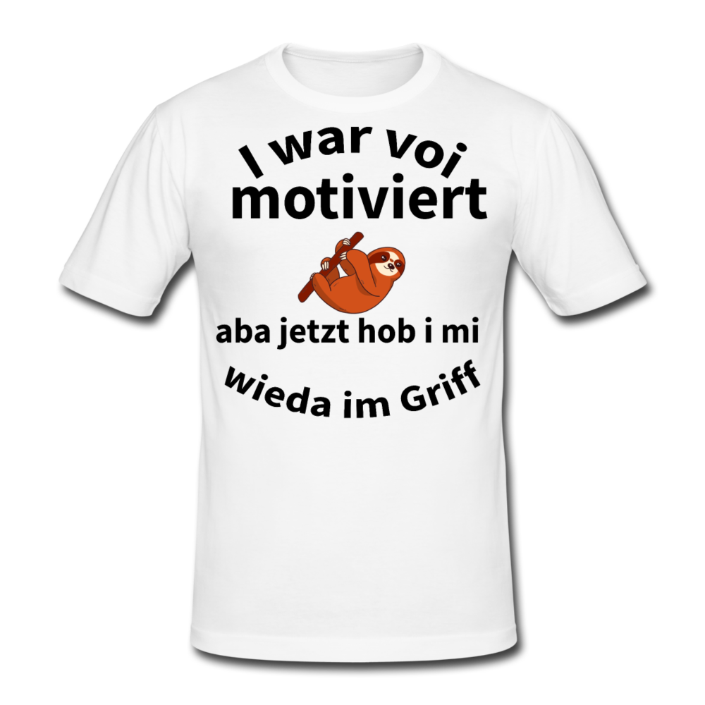 Herren - Männer Gildan Heavy T-Shirt bayrisch I war voi motiviert - Weiß