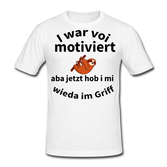 Herren - Männer Gildan Heavy T-Shirt bayrisch I war voi motiviert - Weiß