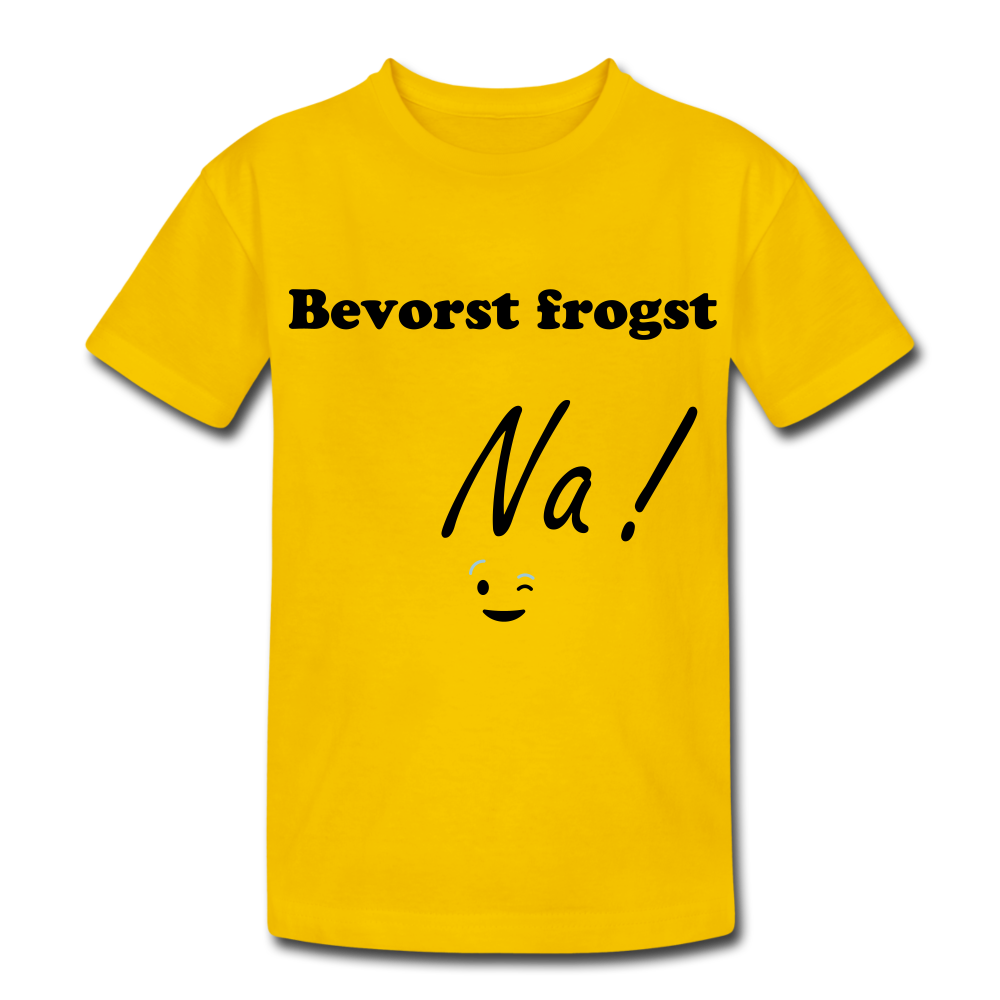 Kinder Heavy Cotton T-Shirt bayrisch Bevorst frogst  Na ! - Eigelb