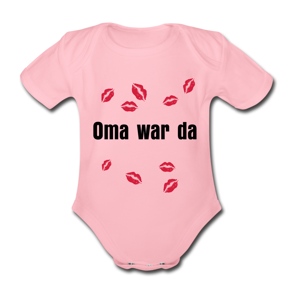 Baby Bio-Kurzarm-Body Oma war da - Hellrosa