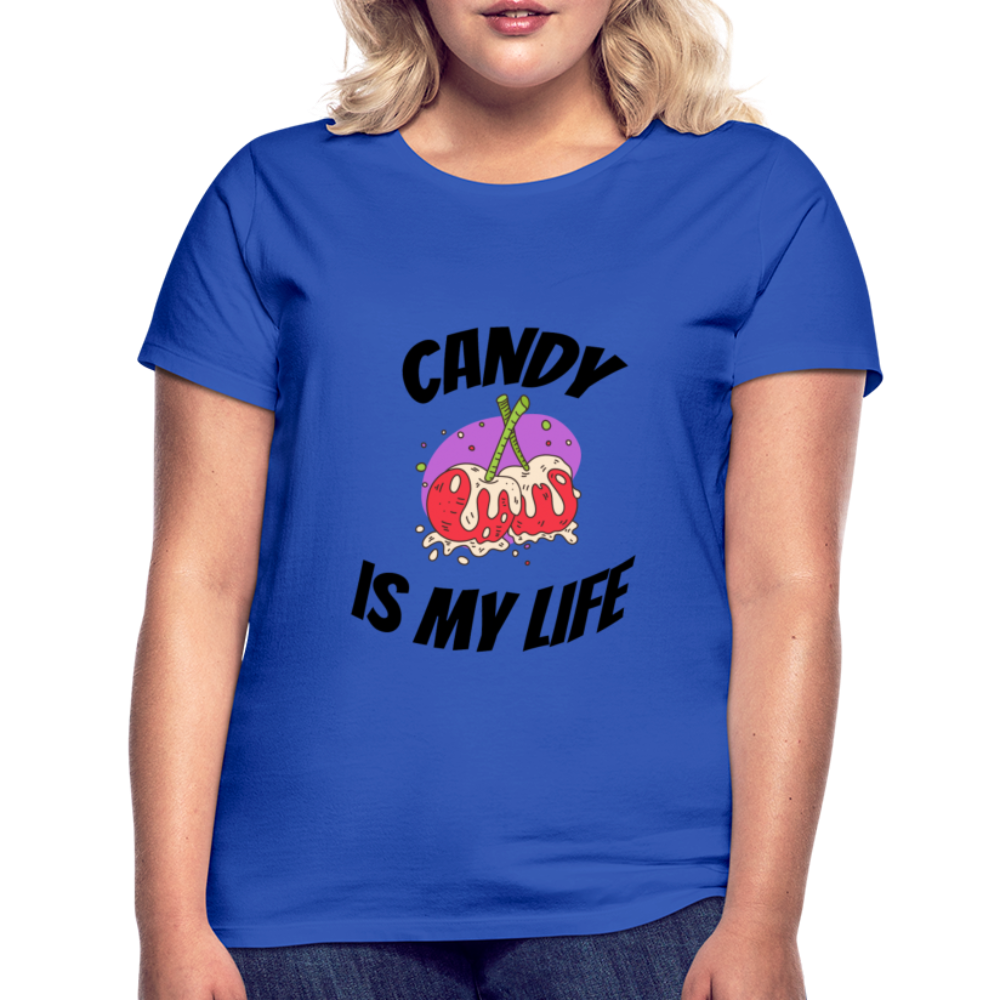 Damen - Frauen T-Shirt Candy is my life - Royalblau