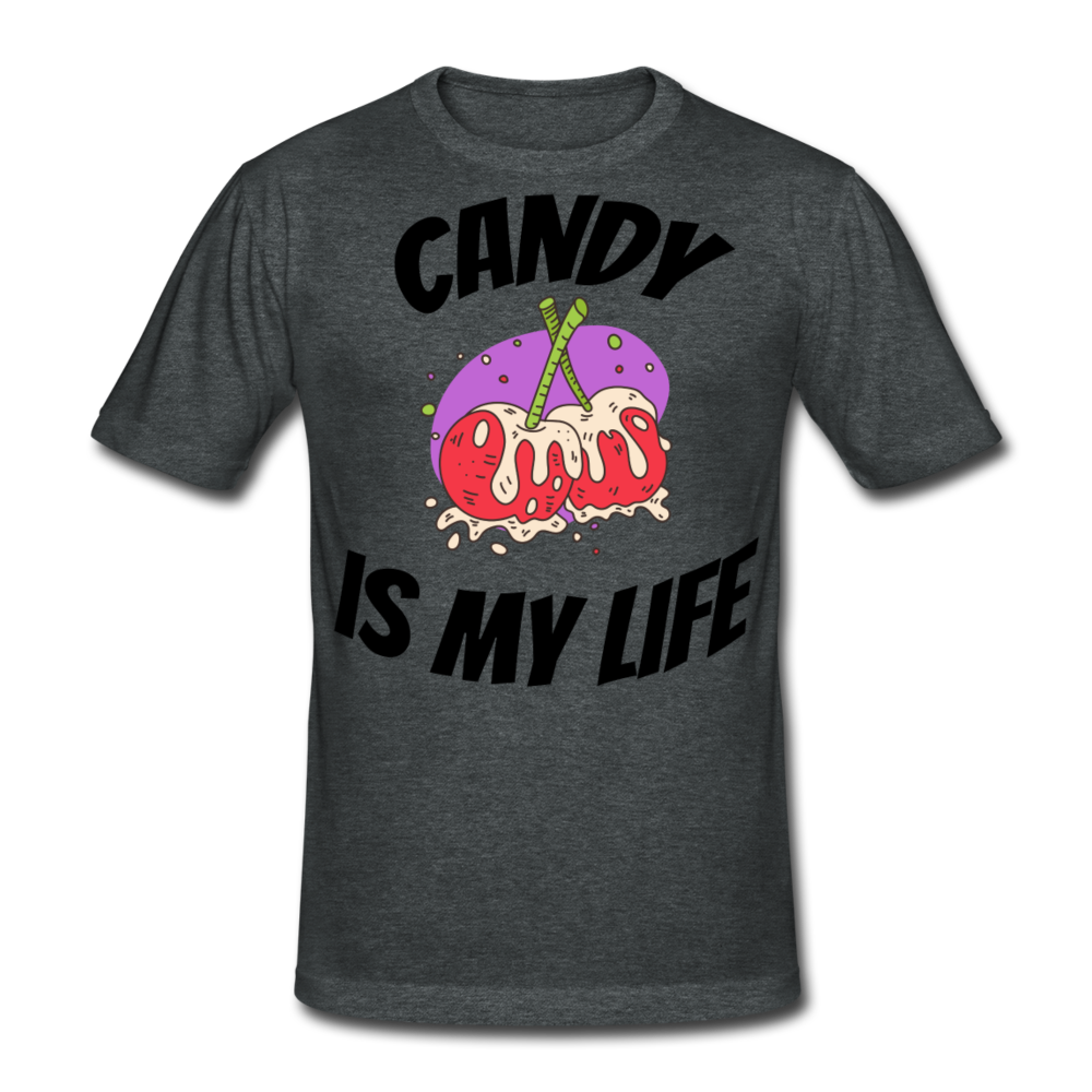 Herren - Männer Gildan Heavy T-Shirt Candy is my life - Dunkelgrau meliert