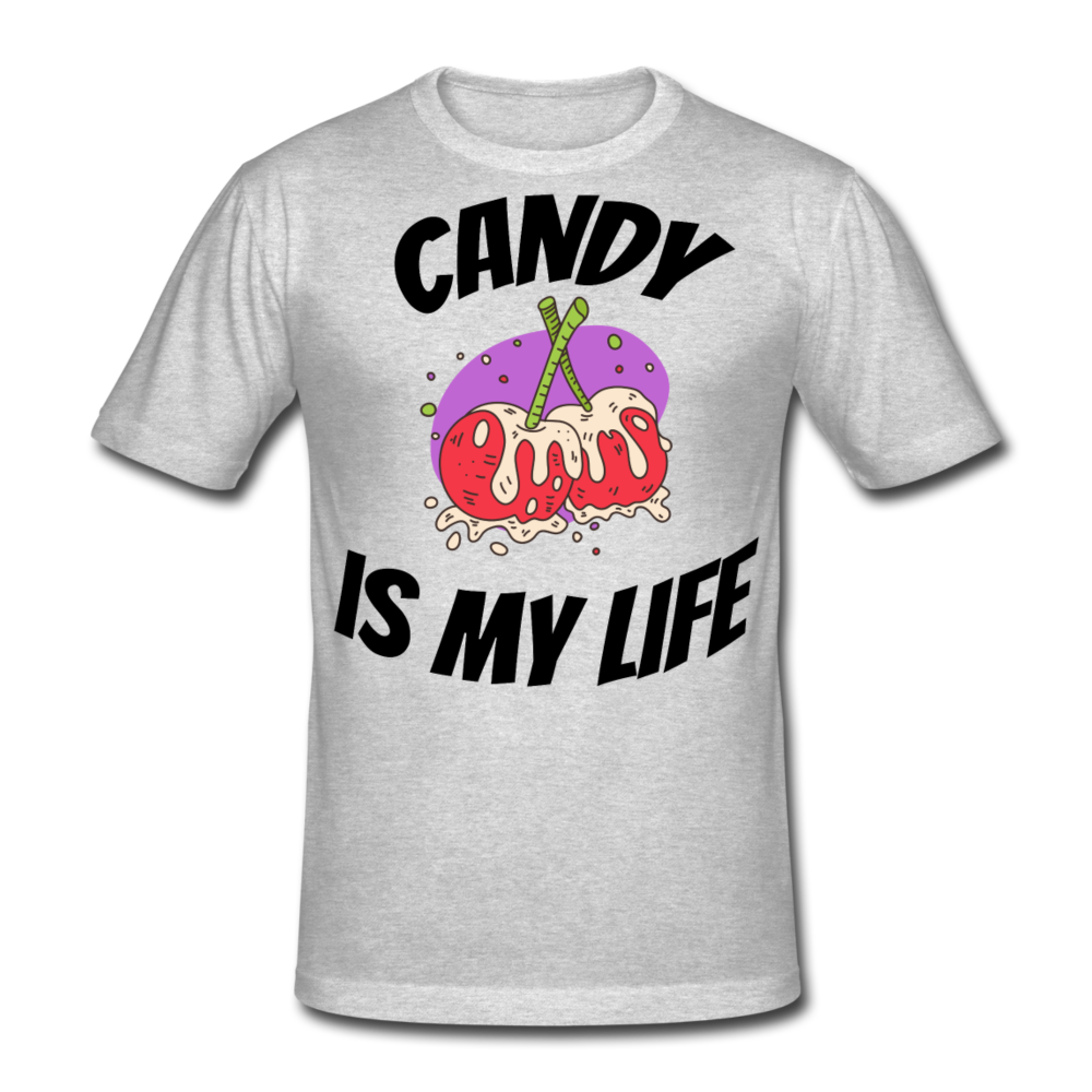 Herren - Männer Gildan Heavy T-Shirt Candy is my life - Grau meliert