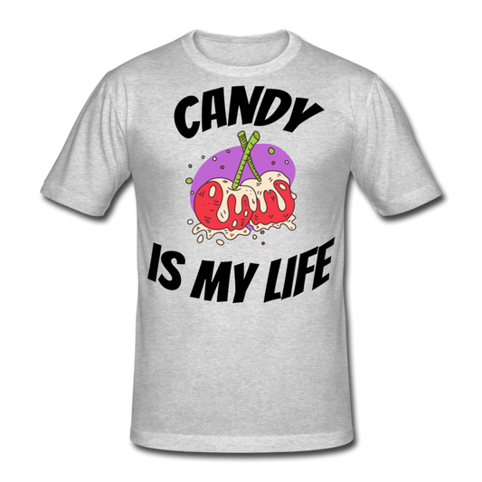 Herren - Männer Gildan Heavy T-Shirt Candy is my life - Grau meliert