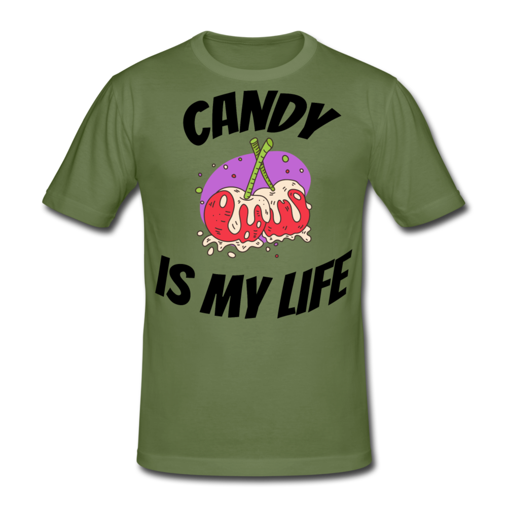 Herren - Männer Gildan Heavy T-Shirt Candy is my life - Militärgrün