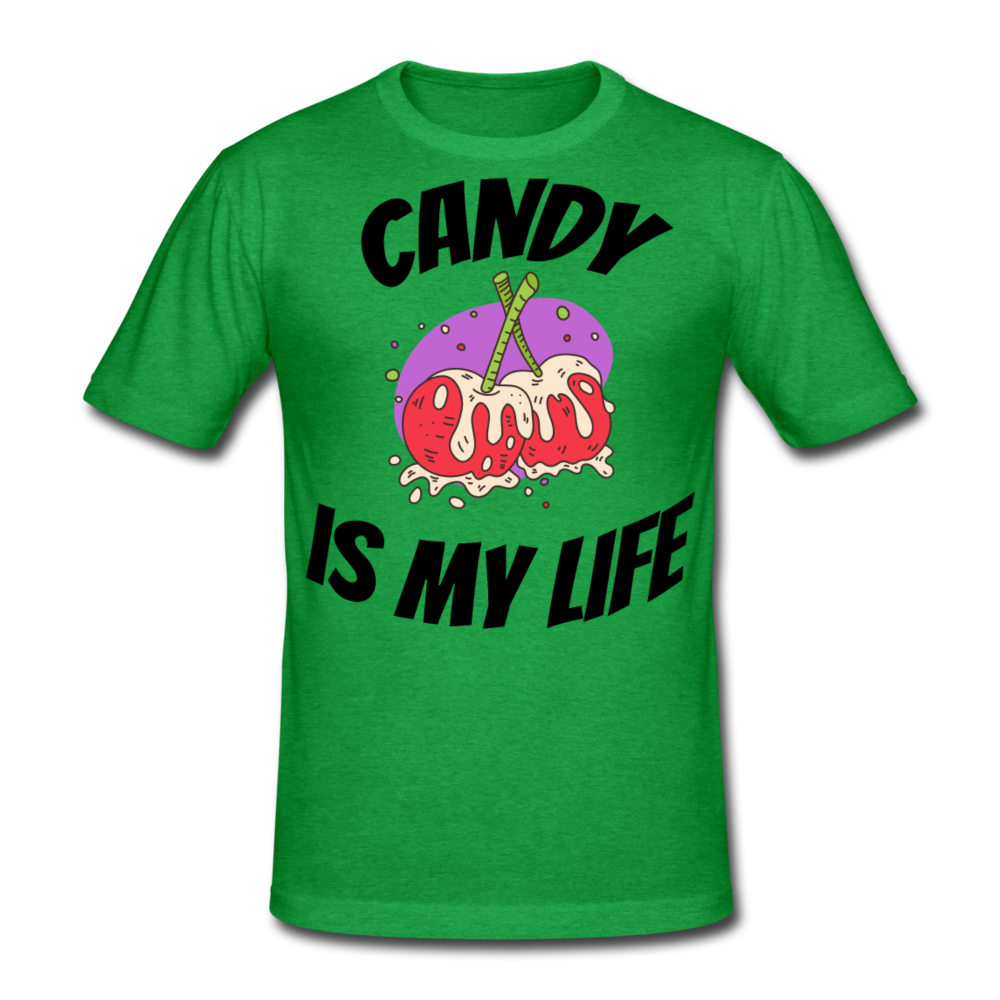 Herren - Männer Gildan Heavy T-Shirt Candy is my life - Grün meliert