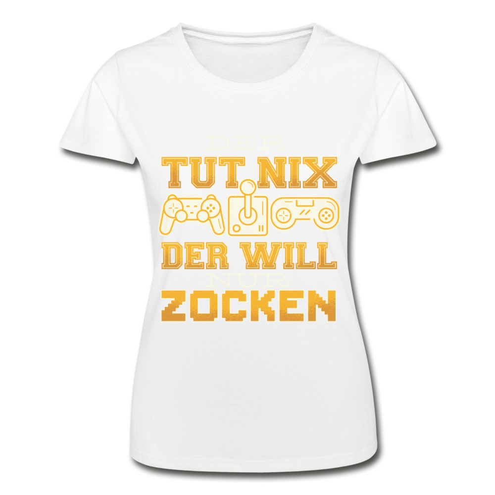 Frauen-T-Shirt von Fruit of the Loom Der tut nix der will nur zocken - Weiß