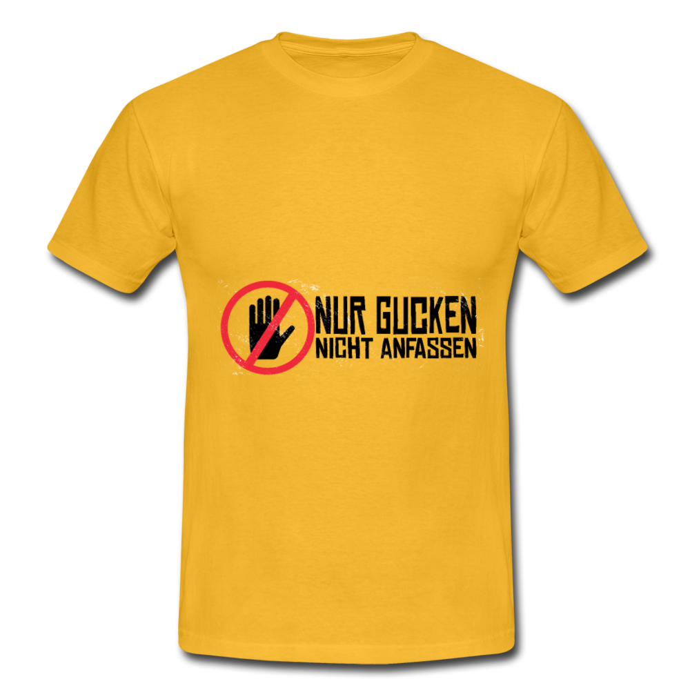 Herren Männer T-Shirt Nur gucken nicht anfassen - Gelb