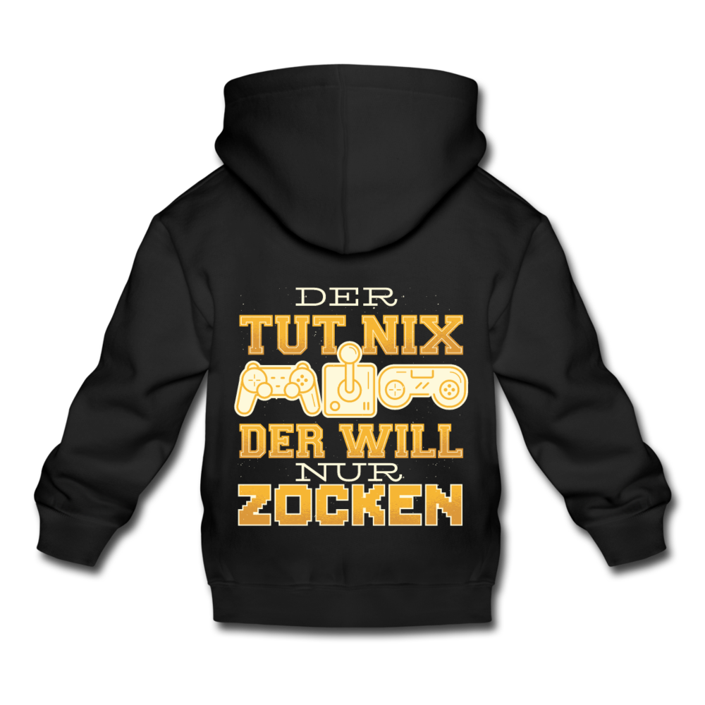 Kinder Premium Hoodie Der tut nix der will nur zocken - Schwarz