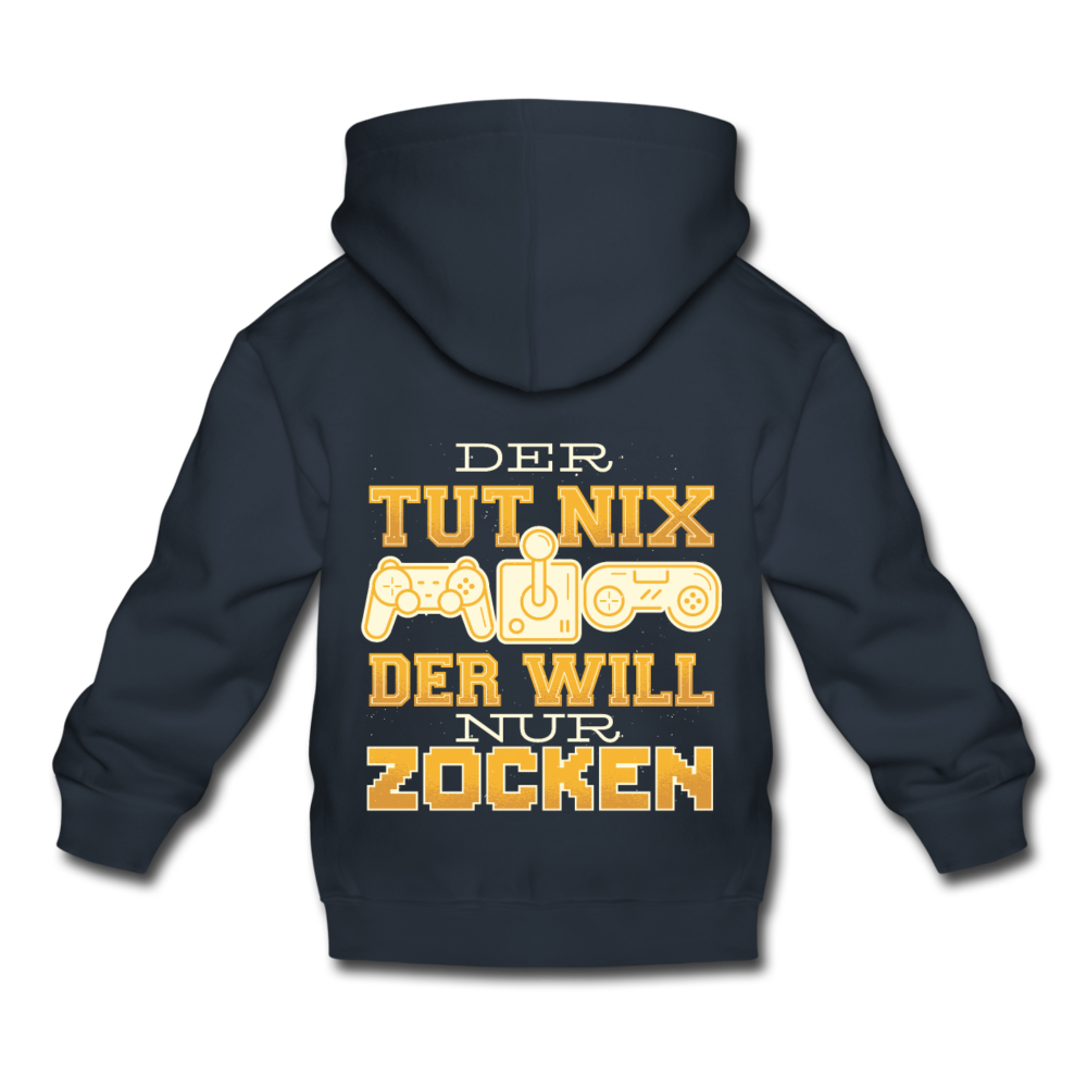 Kinder Premium Hoodie Der tut nix der will nur zocken - Navy