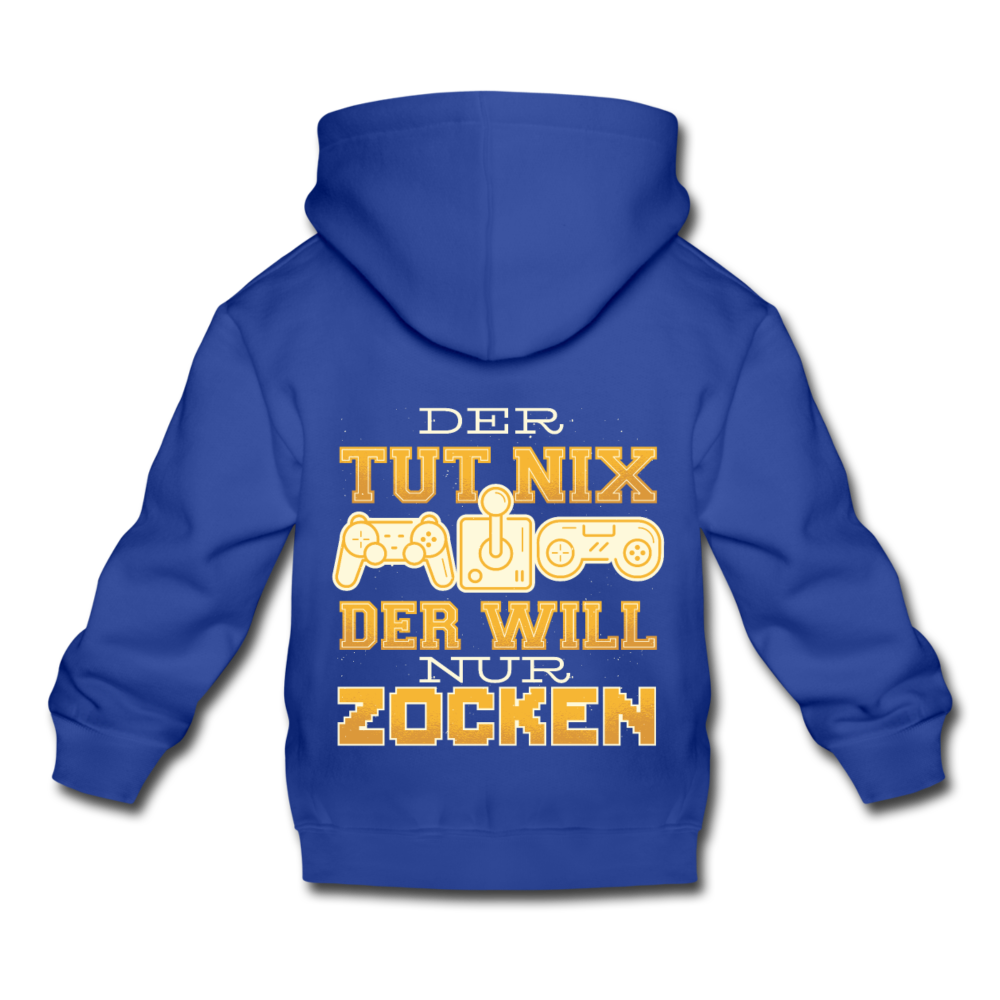 Kinder Premium Hoodie Der tut nix der will nur zocken - Royalblau